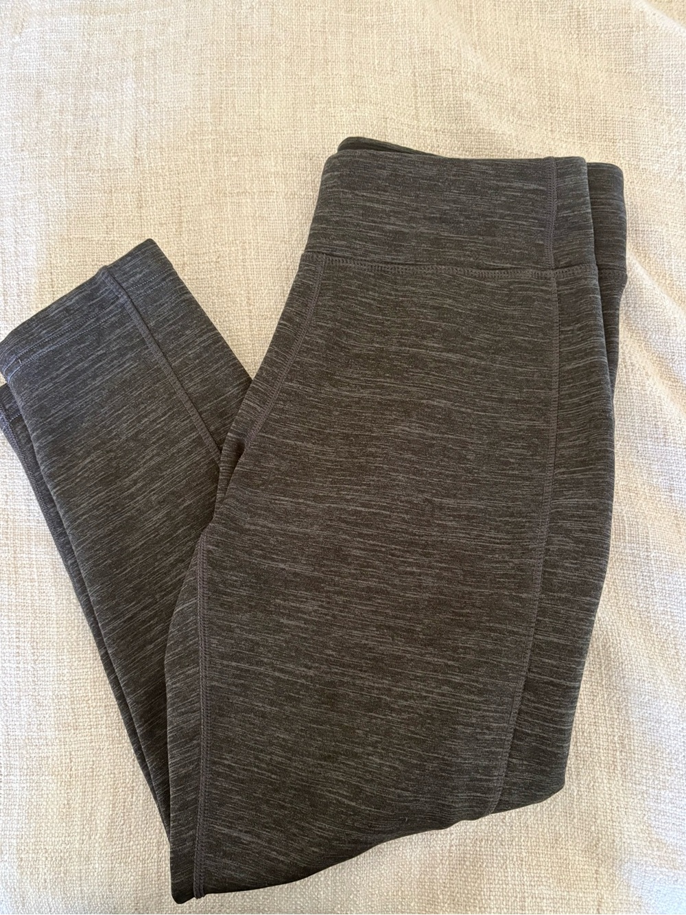 Title Nine Leggings Women’s Large Heather Black Fleece Lined Zipper Pocket